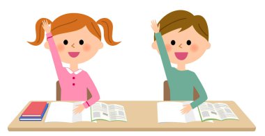 Çocuk elini kaldırır