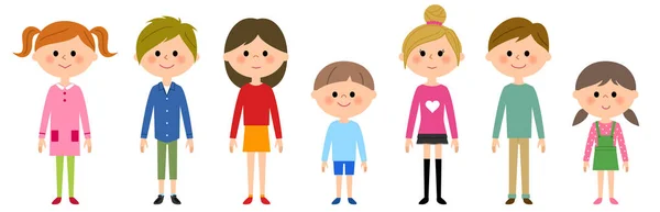 The children who line up — Stock Vector