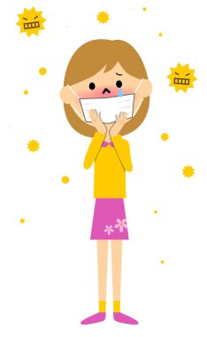 Saman nezlesi olan çocuk