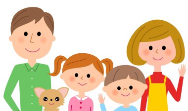 İki nesil aile ve evde beslenen hayvan