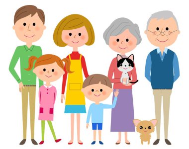 Üç nesil aile ve evde beslenen hayvan