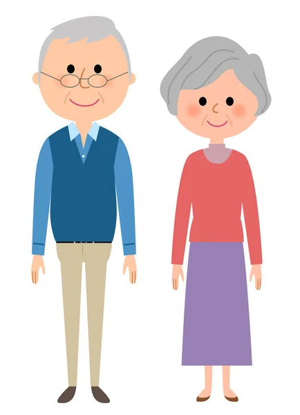 La pareja de ancianos con la que estoy en buenos términos — Vector de stock