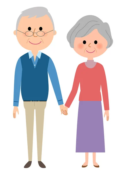 La pareja de ancianos con la que estoy en buenos términos — Vector de stock