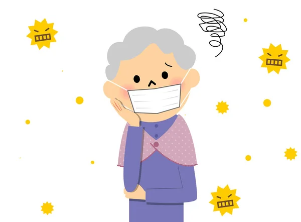 Personnes âgées ayant le rhume des foins — Image vectorielle