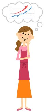 The female of the apron who imagines a rise clipart