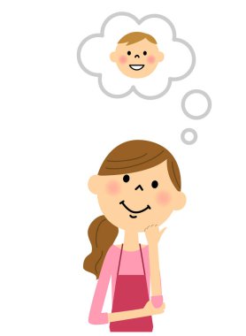 Erkek bir bebek hayal önlük