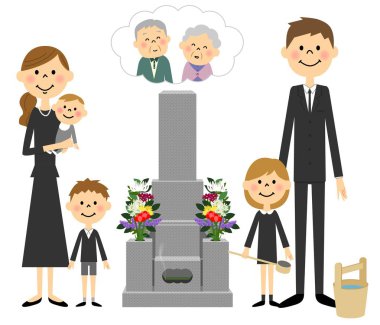 Visit to a grave clipart