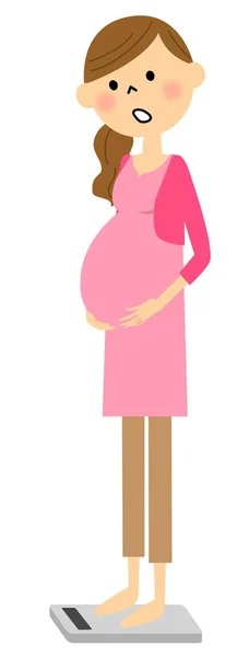 Pesando mulheres grávidas — Vetor de Stock