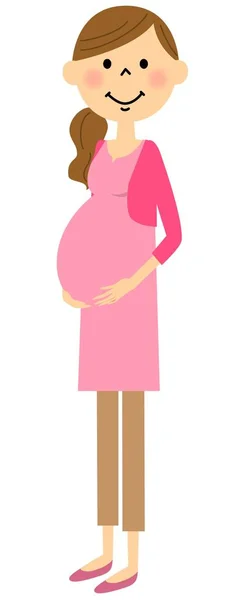 Mujer embarazada en el último período del embarazo — Vector de stock