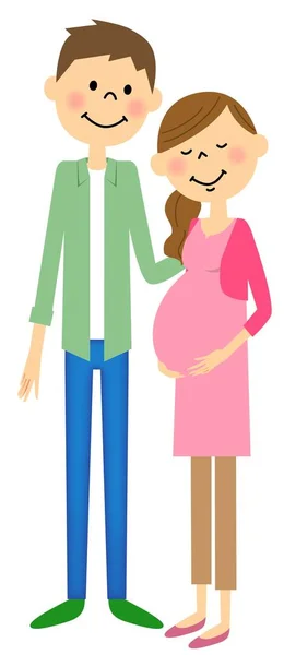 Femme et mari de la femme enceinte — Image vectorielle