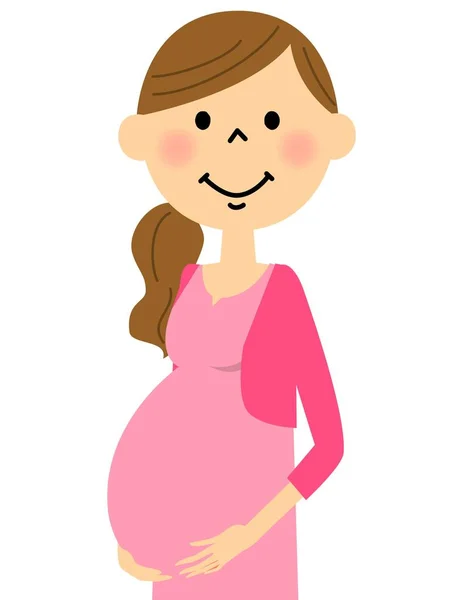 임신 후반 기간에서 임신한 여자 — 스톡 벡터