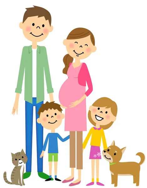 The family who looks forward to baby's birth — Stock Vector