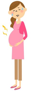 The pregnant woman with whom labor pains have started clipart