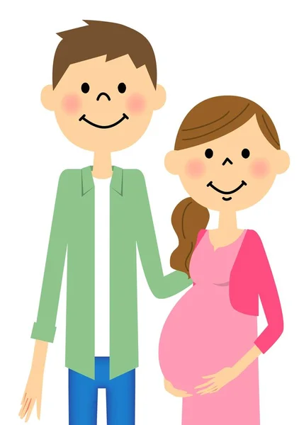 Wife and husband of the pregnant woman — Stock Vector