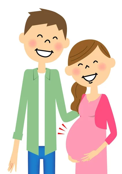 Wife and husband of the pregnant woman — Stock Vector