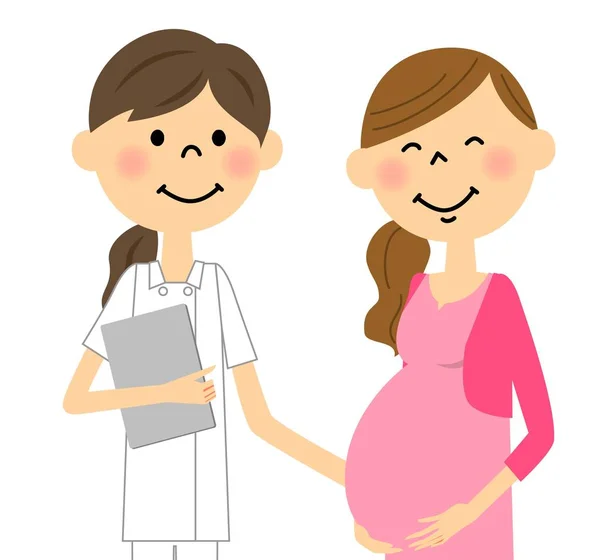 Hemşireler ve hamile kadınlar — Stok Vektör