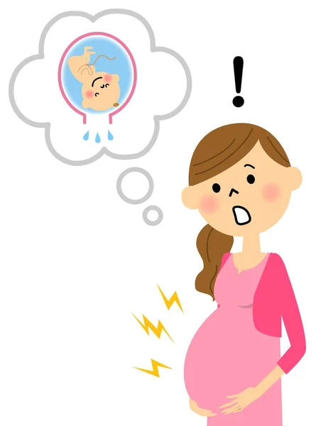 The pregnant woman who broke the water — Stock Vector