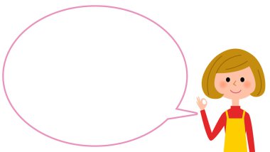 Ev hanımı boş metin balon, balon