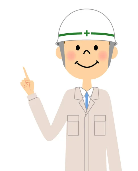 Site supervisor,Finger pointing — Stock Vector