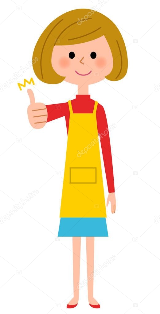 Thumbs up, the female of the apron