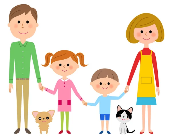 Hand connecting families — Stock Vector