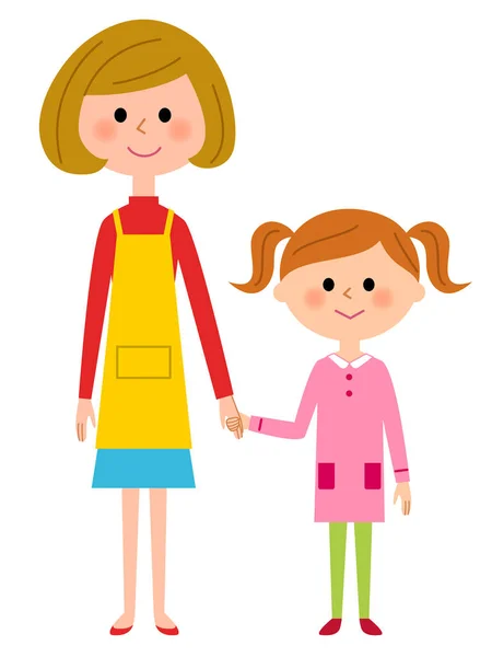 Mother and girl — Stock Vector