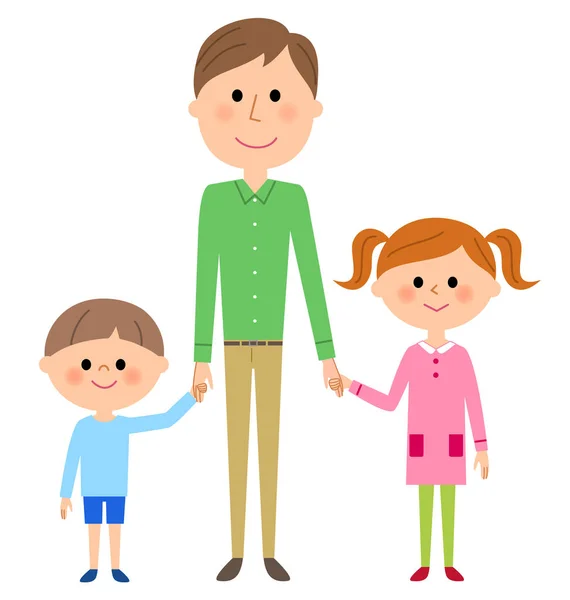 Father and siblings — Stock Vector