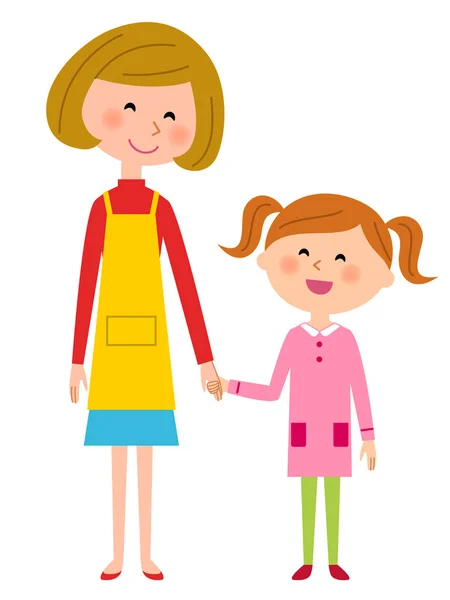 Mother and girl Royalty Free Stock Illustrations