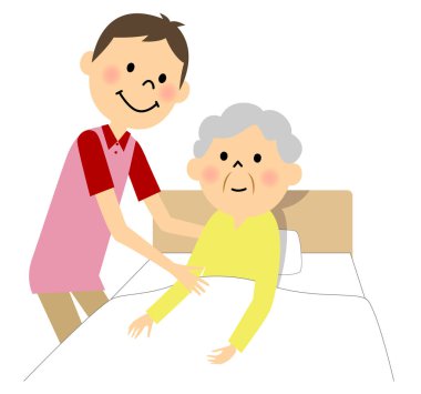 Hemşirelik alan yaşlı bayan