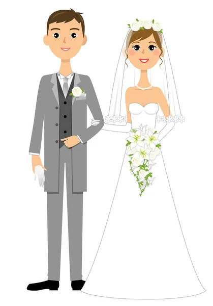 Novia y novio, ceremonia de boda — Archivo Imágenes Vectoriales