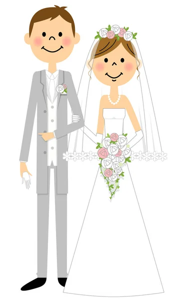 Bride and groom, wedding ceremony — Stock Vector