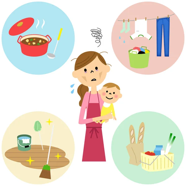 Ez, és hogy a domesticities, a kapacitás felett — Stock Vector