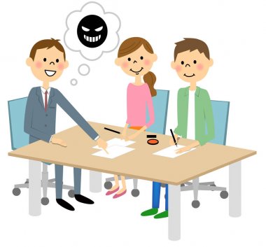 Meeting, fraudulent contract clipart
