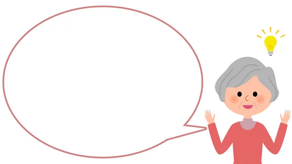 Mulheres idosas com bolha de texto em branco, Balão — Vetor de Stock