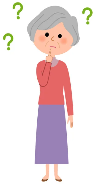 Elderly woman,question — Stock Vector