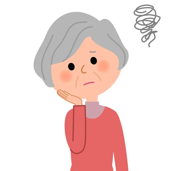 Äldre kvinna, vara orolig — Stock vektor