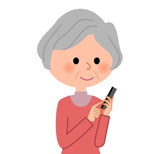 U starších žen, telefonem — Stockový vektor