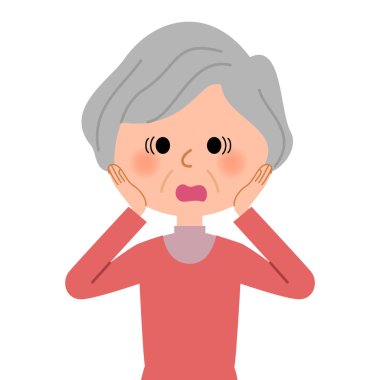 Yaşlı kadın, panik