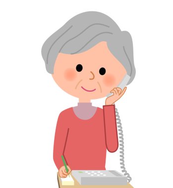 Yaşlı kadın, telefon
