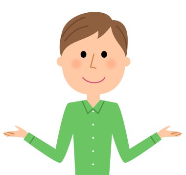 Genç adam, iki eliyle açtı