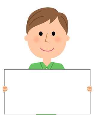 Genç adam, beyaz tahta