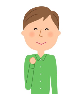 Genç adam, memnun olmak