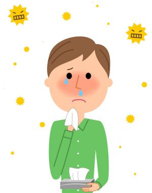 Genç adam, saman nezlesi