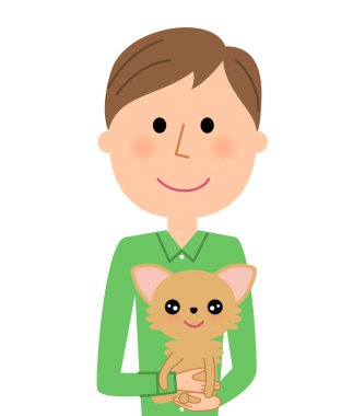 Genç adam, ben bir evcil hayvan tutun