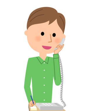 Genç adam, telefon