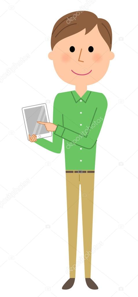 Young man,Tablet