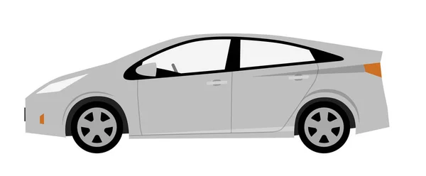 Hybridní auto, stříbrné auto — Stockový vektor