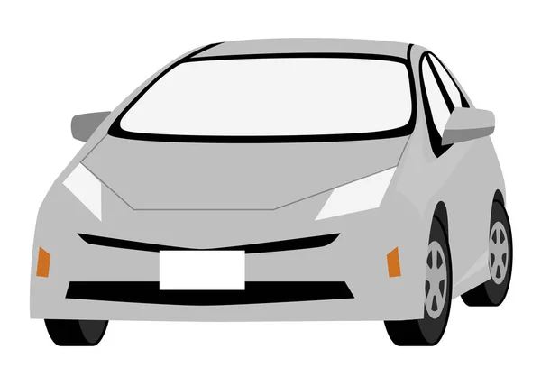 Coche híbrido, coche plateado — Vector de stock