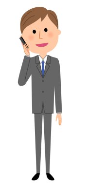 Genç işadamı, telefon