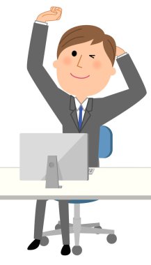Young businessman,Stretch clipart